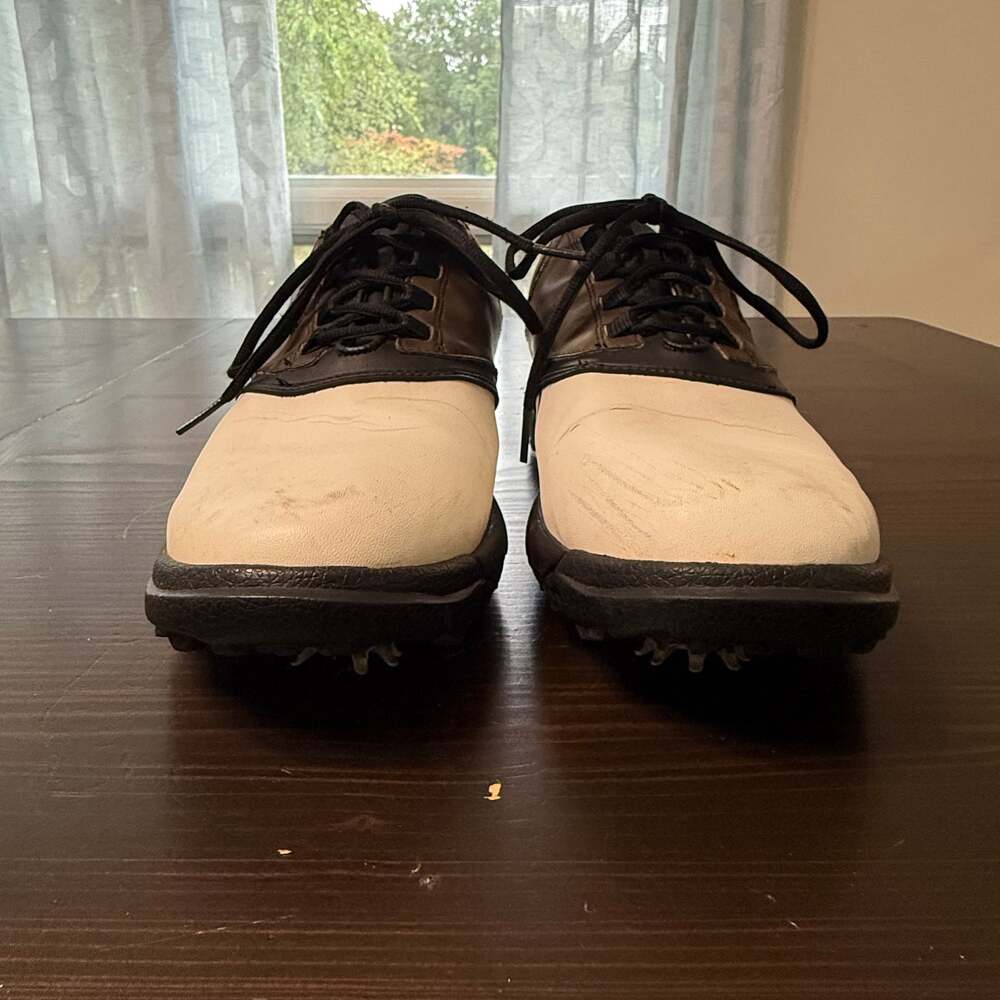 FootJoy GreenJoys‎ Men's 12 White Brown Lace Up Golf Shoes